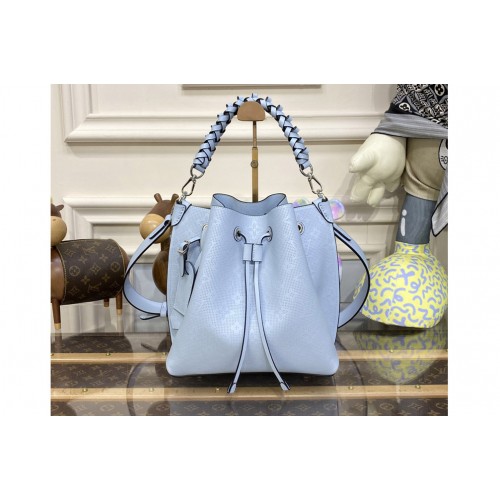 Louis Vuitton M21006 Muria bucket bag in Blue Mahina perforated calfskin leather Louis Vuitton M21006 Muria bucket bag in Blue Mahina perforated calfskin leather