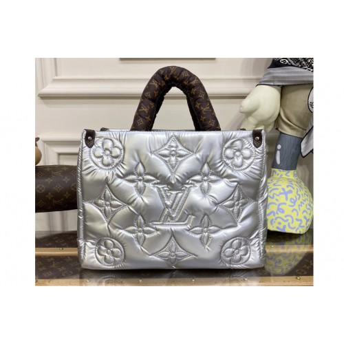 Louis Vuitton M21069 Onthego MM Bag in Silver Econyl regenerated nylon Louis Vuitton M21069 Onthego MM Bag in Silver Econyl regenerated nylon