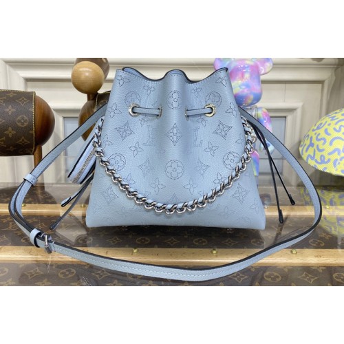 Louis Vuitton M21144 Bella bucket bag in Blue Mahina perforated calfskin leather Louis Vuitton M21144 Bella bucket bag in Blue Mahina perforated calfskin leather