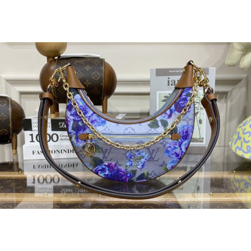 Louis Vuitton M21183 Loop baguette handbag in metallic-blue coated canvas Louis Vuitton M21183 Loop baguette handbag in metallic-blue coated canvas