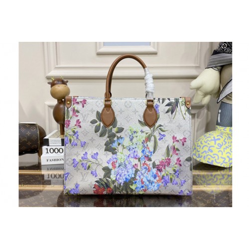 Louis Vuitton M21233 OnTheGo MM tote Bag in Silver Coated canvas Louis Vuitton M21233 OnTheGo MM tote Bag in Silver Coated canvas