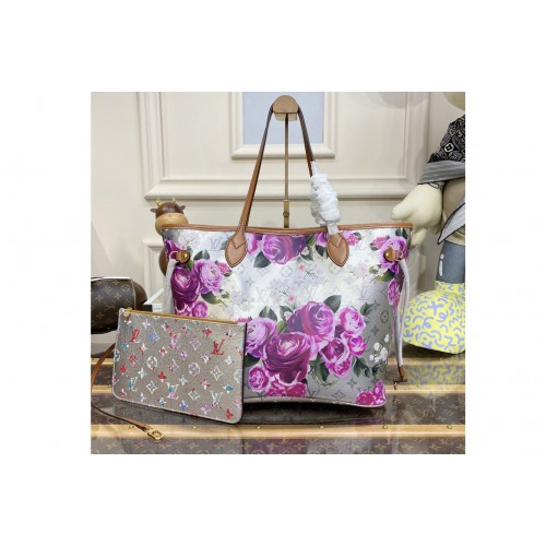 Louis Vuitton M21352 Neverfull MM tote bag in Silver Coated canvas Louis Vuitton M21352 Neverfull MM tote bag in Silver Coated canvas