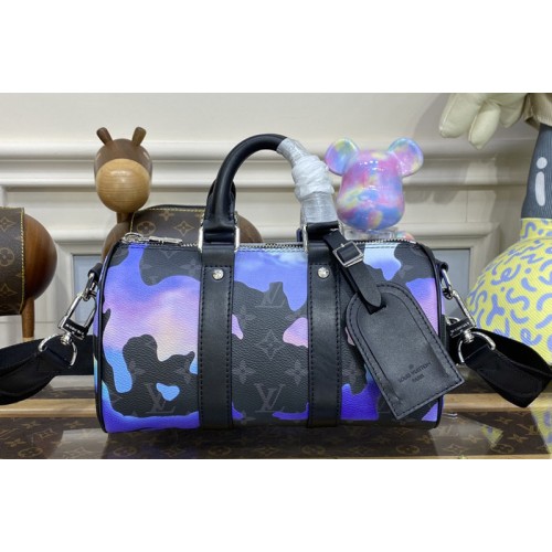 Louis Vuitton M21430 Keepall 25 Bag in Sunrise Monogram Eclipse coated canvas Louis Vuitton M21430 Keepall 25 Bag in Sunrise Monogram Eclipse coated canvas
