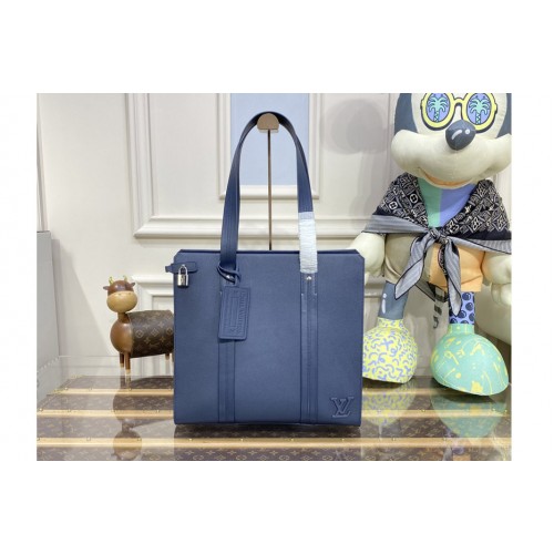 Louis Vuitton M21542 Takeoff Cabas tote bag in Navy Blue Aerogram cowhide leather Louis Vuitton M21542 Takeoff Cabas tote bag in Navy Blue Aerogram cowhide leather