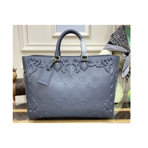 Louis Vuitton M21841 Sac Plat tote bag in Gray Calf leather Louis Vuitton M21841 Sac Plat tote bag in Gray Calf leather