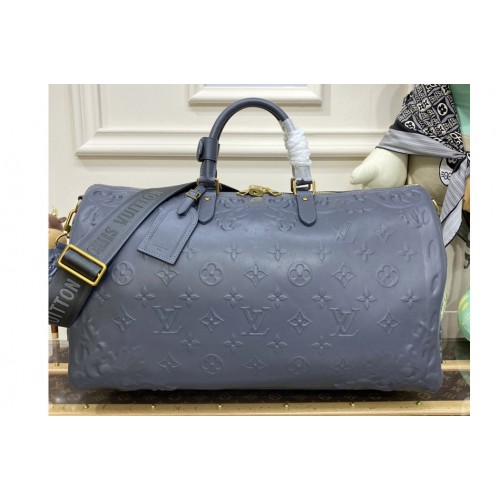 Louis Vuitton M21845 Keepall Bandoulière 50 bag in Gray Calf leather Louis Vuitton M21845 Keepall Bandoulière 50 bag in Gray Calf leather