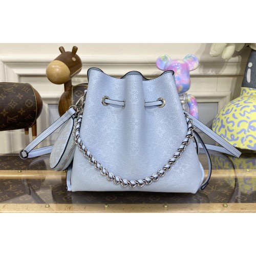 Louis Vuitton M21582 Bella bucket bag in Blue Mahina perforated calfskin leather Louis Vuitton M21582 Bella bucket bag in Blue Mahina perforated calfskin leather