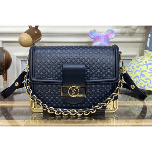 Louis Vuitton M22276 Dauphine MM handbag in Black Calfskin Louis Vuitton M22276 Dauphine MM handbag in Black Calfskin