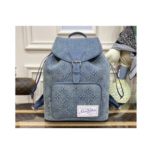Louis Vuitton M22534 Montsouris Backpack in Monogram Washed Denim coated canvas Louis Vuitton M22534 Montsouris Backpack in Monogram Washed Denim coated canvas