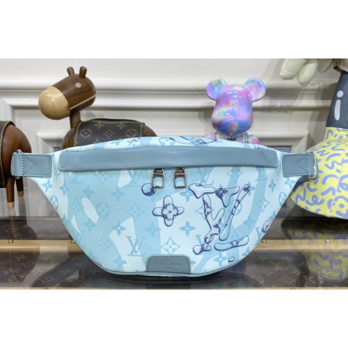 Louis Vuitton M22576 Discovery Bumbag Bag in Crystal Blue Monogram Aquagarden coated canvas Louis Vuitton M22576 Discovery Bumbag Bag in Crystal Blue Monogram Aquagarden coated canvas