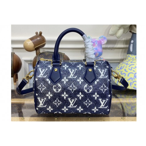 Louis Vuitton M23069 Speedy Bandouliere 20 handbag in Blue Monoglam coated canvas Louis Vuitton M23069 Speedy Bandouliere 20 handbag in Blue Monoglam coated canvas