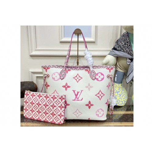 Louis Vuitton M22980 Neverfull MM tote bag in Pink Monogram coated canvas Louis Vuitton M22980 Neverfull MM tote bag in Pink Monogram coated canvas