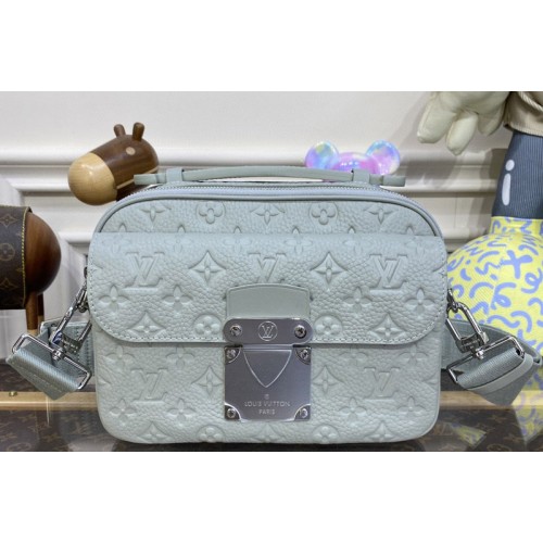 Louis Vuitton M23152 S Lock Messenger city bag in Mineral Gray Embossed Taurillon Monogram cowhide leather Louis Vuitton M23152 S Lock Messenger city bag in Mineral Gray Embossed Taurillon Monogram cowhide leather
