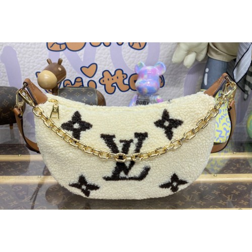 Louis Vuitton M23321 Over The Moon bag in Cream Brown Shearling Louis Vuitton M23321 Over The Moon bag in Cream Brown Shearling