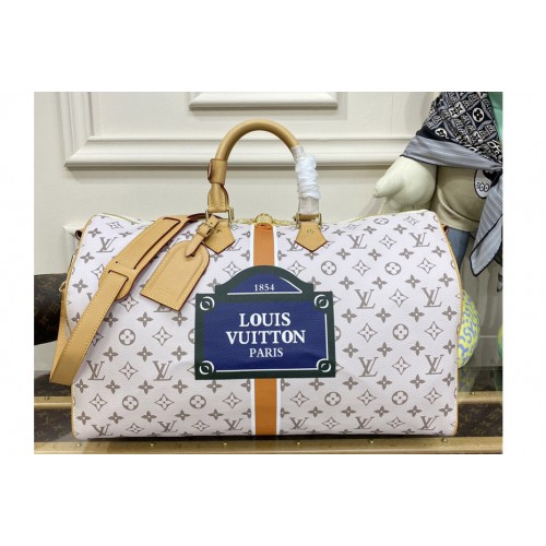 Louis Vuitton M23529 Keepall Bandoulière 45 bag in Saffron coated canvas Louis Vuitton M23529 Keepall Bandoulière 45 bag in Saffron coated canvas