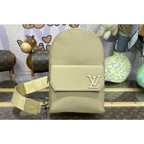Louis Vuitton M23765 Pilot Slingbag in Sable Beige Cowhide leather Louis Vuitton M23765 Pilot Slingbag in Sable Beige Cowhide leather