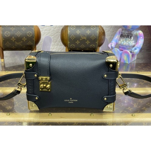 Louis Vuitton M23817 Side Trunk PM Bag in Black Grained calf leather Louis Vuitton M23817 Side Trunk PM Bag in Black Grained calf leather