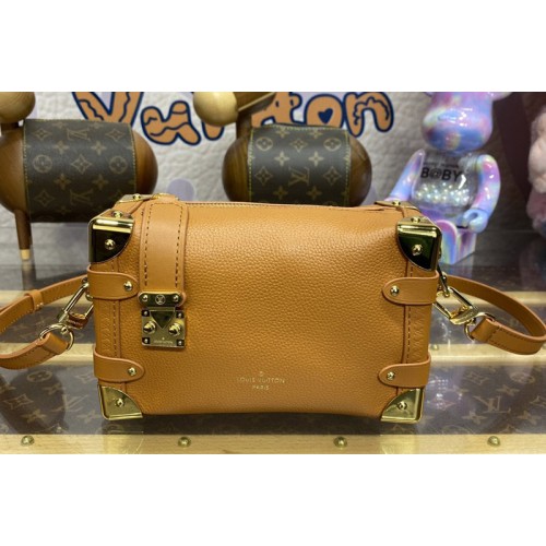 Louis Vuitton M23818 Side Trunk PM Bag in Brown Grained calf leather Louis Vuitton M23818 Side Trunk PM Bag in Brown Grained calf leather