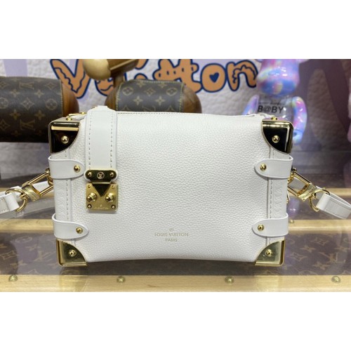 Louis Vuitton M23915 Side Trunk PM Bag in Chalk Grained calf leather Louis Vuitton M23915 Side Trunk PM Bag in Chalk Grained calf leather