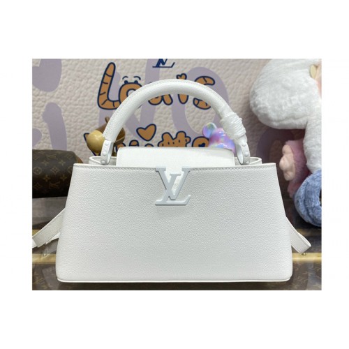 Louis Vuitton M23948 Capucines East-West MM handbag in Optic White Matte Taurillon Leather Louis Vuitton M23948 Capucines East-West MM handbag in Optic White Matte Taurillon Leather