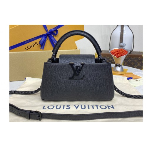 Louis Vuitton M23955 Capucines East-West Mini handbag in All Black Matte Taurillon Leather Louis Vuitton M23955 Capucines East-West Mini handbag in All Black Matte Taurillon Leather