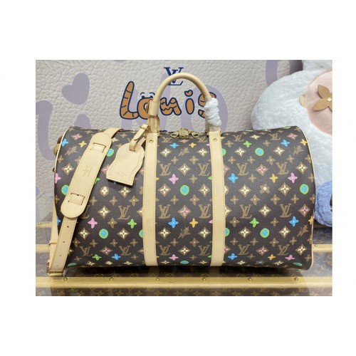 Louis Vuitton M24901 x Tyler Keepall Bandouliere 45 Bag in Monogram Macassar Canvas Louis Vuitton M24901 x Tyler Keepall Bandouliere 45 Bag in Monogram Macassar Canvas