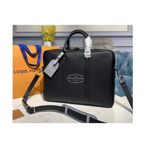 Louis Vuitton M30365 Porte Documents Voyage Bag in Black Taiga leather Louis Vuitton M30365 Porte Documents Voyage Bag in Black Taiga leather