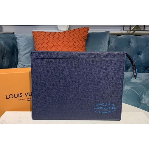 Louis Vuitton M30397 Pochette Voyage Bags Blue Taiga leather Louis Vuitton M30397 Pochette Voyage Bags Blue Taiga leather