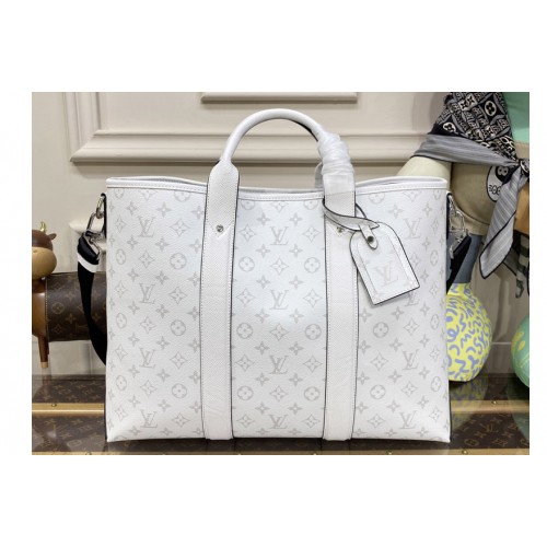 Louis Vuitton M30919 Weekend Tote NM Bag in White Monogram coated canvas and Taiga cowhide leather Louis Vuitton M30919 Weekend Tote NM Bag in White Monogram coated canvas and Taiga cowhide leather
