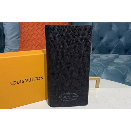 Louis Vuitton M30385 Brazza Wallet Black Taiga leather Louis Vuitton M30385 Brazza Wallet Black Taiga leather