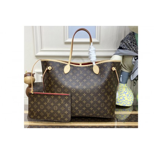 Louis Vuitton M40991 Neverfull GM Bag in Monogram Canvas With Red Louis Vuitton M40991 Neverfull GM Bag in Monogram Canvas With Red