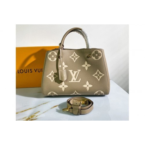 Louis Vuitton M45489 Exclusive Prelaunch – Montaigne BB Handbag in Tourterelle Gray Cream Monogram Empreinte Leather Louis Vuitton M45489 Exclusive Prelaunch – Montaigne BB Handbag in Tourterelle Gray Cream Monogram Empreinte Leather