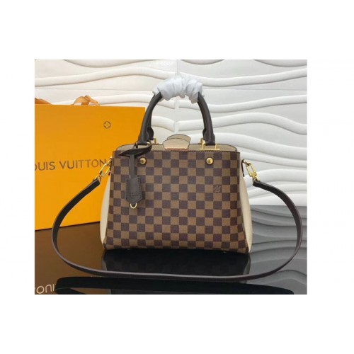 Louis Vuitton N44020 Brittany Bags in Damier Ebene Canvas With Creme Louis Vuitton N44020 Brittany Bags in Damier Ebene Canvas With Creme