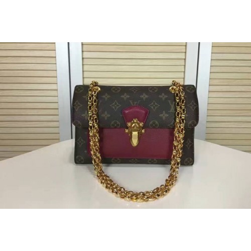 Louis Vuitton M41731 Victoire Bag in Monogram Canvas with Purple Calf Leather Louis Vuitton M41731 Victoire Bag in Monogram Canvas with Purple Calf Leather
