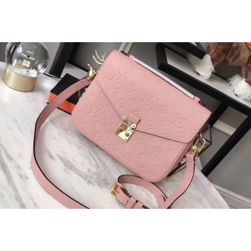 Louis Vuitton M44018 Pochette Metis Bag in Pink Monogram empreinte Leather Louis Vuitton M44018 Pochette Metis Bag in Pink Monogram empreinte Leather
