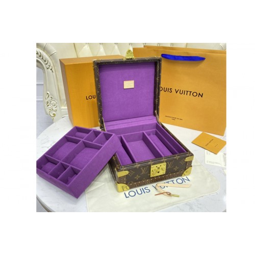 Louis Vuitton M13513 Jewelry Box Monogram Canvas with Purple inside Louis Vuitton M13513 Jewelry Box Monogram Canvas with Purple inside