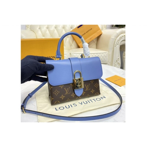 Louis Vuitton M44321 Locky BB Bags Monogram Canvas And Blue Smooth Leather Louis Vuitton M44321 Locky BB Bags Monogram Canvas And Blue Smooth Leather