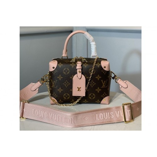 Louis Vuitton M44683 petitie malle souple Bag in Monogram canvas With Pink Louis Vuitton M44683 petitie malle souple Bag in Monogram canvas With Pink
