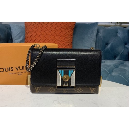 Louis Vuitton M44916 Pochette Thelma Bags Black grained calfskin leather and Monogram canvas Louis Vuitton M44916 Pochette Thelma Bags Black grained calfskin leather and Monogram canvas