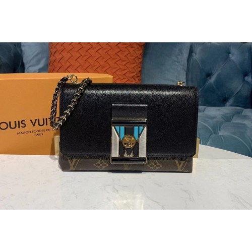 Louis Vuitton M44916 Pochette Thelma Bags Black grained calfskin leather and Monogram canvas Louis Vuitton M44916 Pochette Thelma Bags Black grained calfskin leather and Monogram canvas