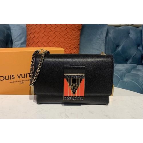 Louis Vuitton M55650 Pochette Thelma Bags Black grained calfskin leather Louis Vuitton M55650 Pochette Thelma Bags Black grained calfskin leather