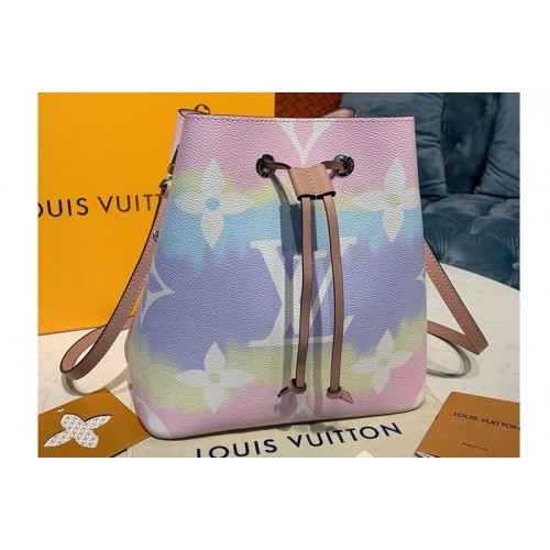 Louis Vuitton M45124 Escale NeoNoe MM Bucket Bags in Pastel Monogram Canvas Louis Vuitton M45124 Escale NeoNoe MM Bucket Bags in Pastel Monogram Canvas