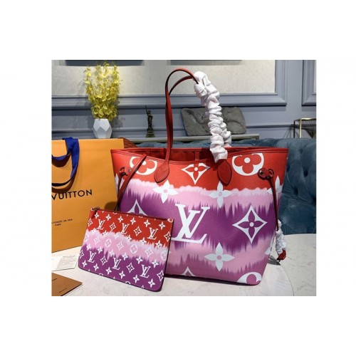 Louis Vuitton M45127 Escale Neverfull MM tote Bag in Red Monogram canvas