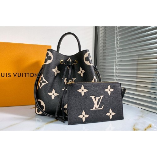 Louis Vuitton M45497 NeoNoe MM bucket bag In Black Monogram Flowers Louis Vuitton M45497 NeoNoe MM bucket bag In Black Monogram Flowers