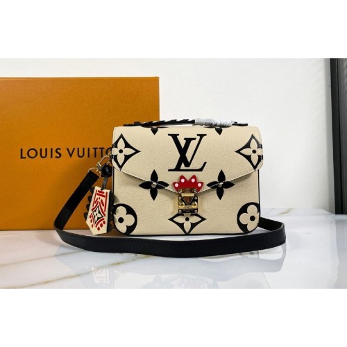 Louis Vuitton M45384 Crafty Pochette Metis handbag in Cream Embossed grained cowhide leather Louis Vuitton M45384 Crafty Pochette Metis handbag in Cream Embossed grained cowhide leather