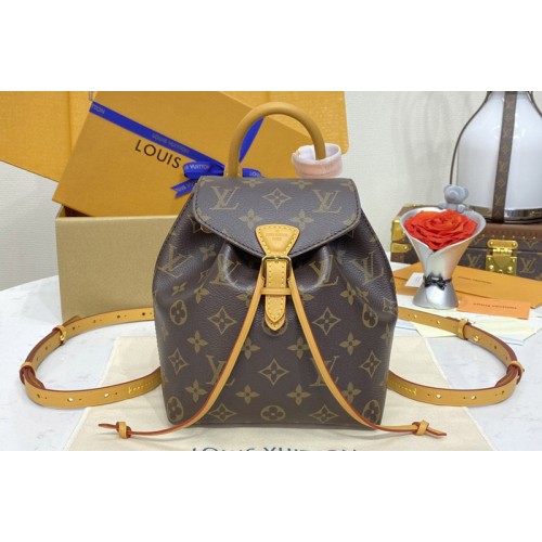 Louis Vuitton M45502 Montsouris BB backpack in Monogram canvas and cowhide leather