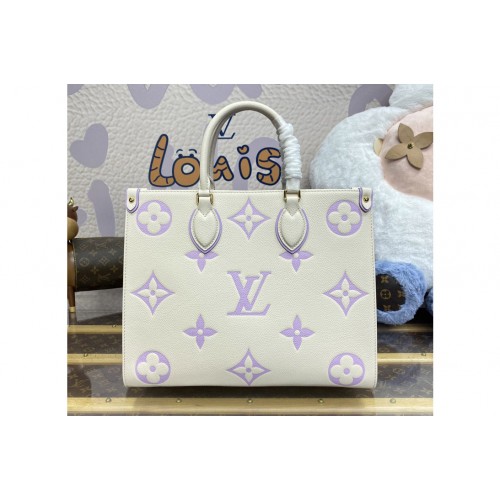 Louis Vuitton M45595 Onthego MM Bag in Bicolor Monogram Empreinte Leather Louis Vuitton M45595 Onthego MM Bag in Bicolor Monogram Empreinte Leather