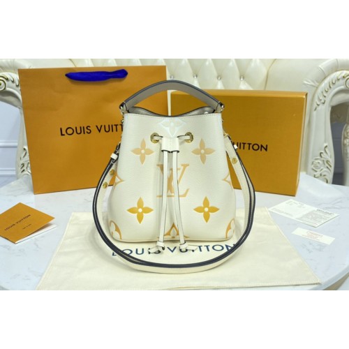 Louis Vuitton M45716 NeoNoe BB bucket bag in Cream Saffron Monogram Empreinte Leather Louis Vuitton M45716 NeoNoe BB bucket bag in Cream Saffron Monogram Empreinte Leather