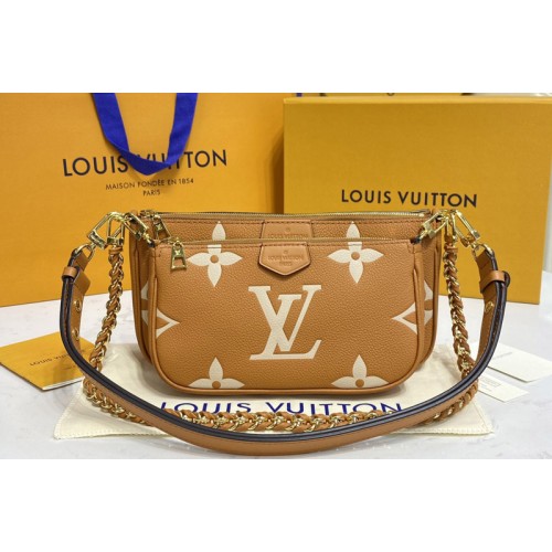 Louis Vuitton M45983 Multi Pochette Accessoires cross-body bag in Beige Cream Monogram Empreinte leather Louis Vuitton M45983 Multi Pochette Accessoires cross-body bag in Beige Cream Monogram Empreinte leather