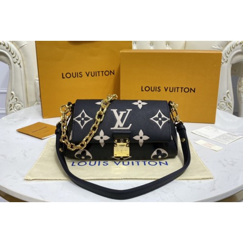 Louis Vuitton M45859 Favorite shoudler bag in Black Beige Monogram Empreinte Leather Louis Vuitton M45859 Favorite shoudler bag in Black Beige Monogram Empreinte Leather